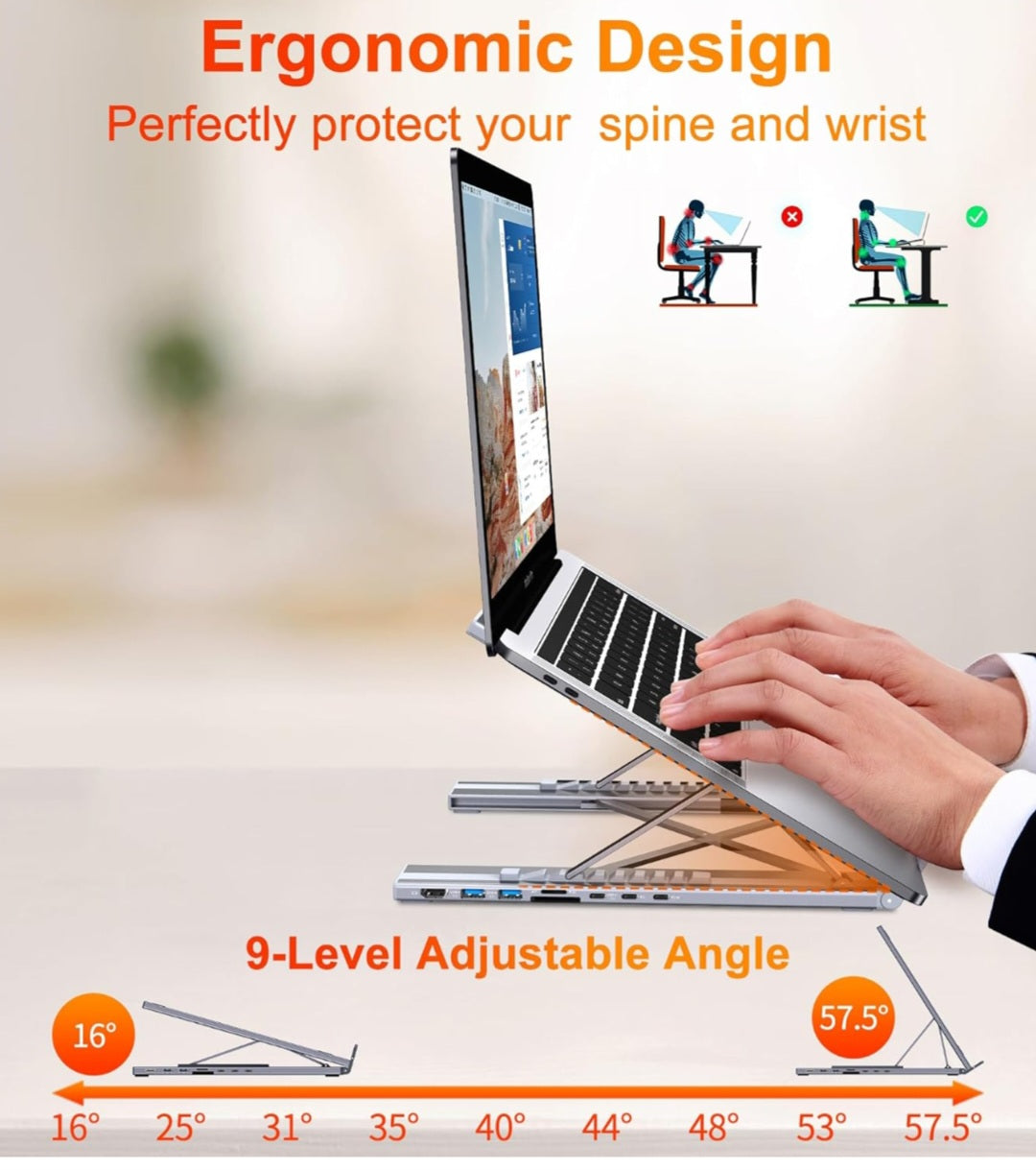 Multiport USB-C Dock with Foldable Stand