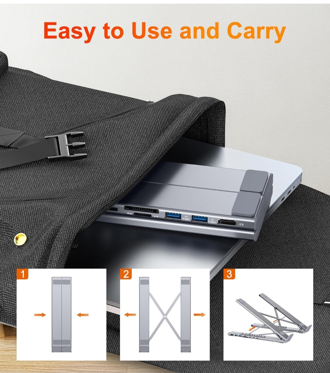 Multiport USB-C Dock with Foldable Stand