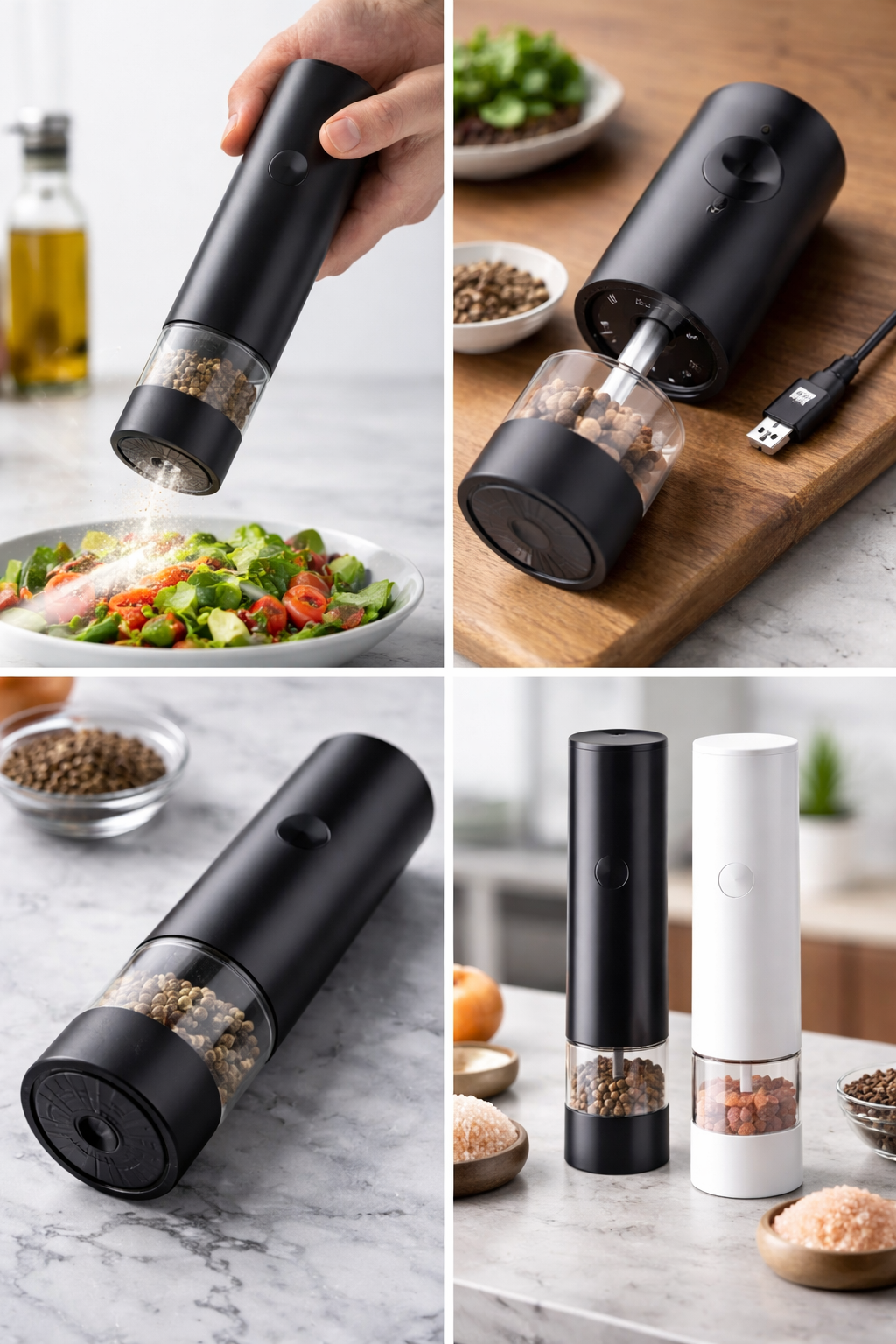 LuxeGrind Rechargeable Pepper & Salt Grinder
